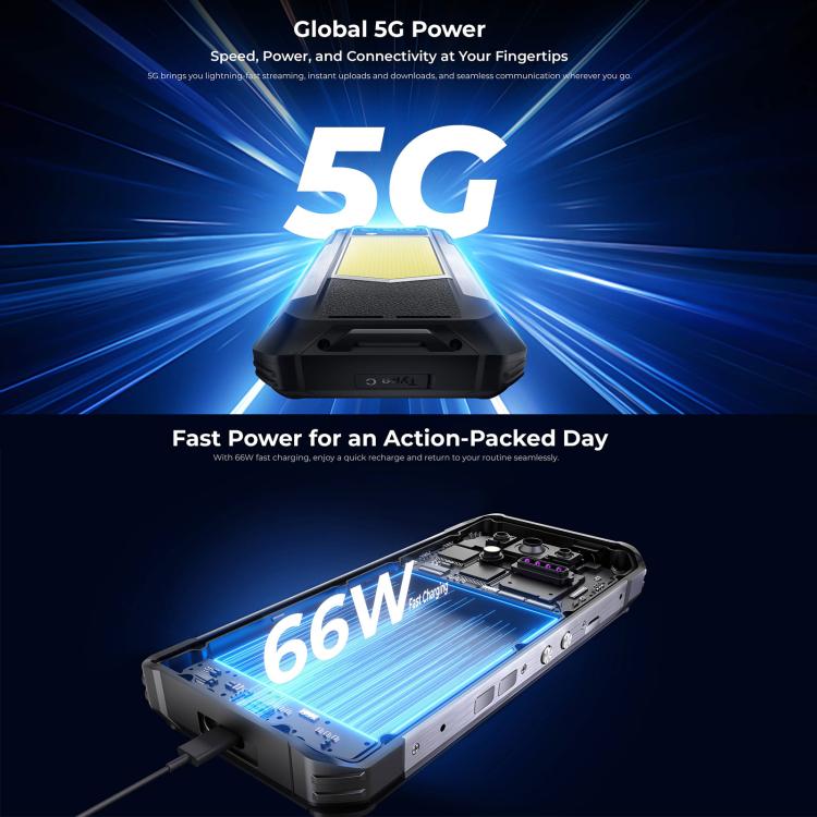 Oukitel WP100 TITAN 5G Projector Rugged Phone, 16GB+512GB, 200MP Camera, Fingerprint Identification, 6.8 inch Android 14 MediaTek Dimensity 7300 Octa Core, NFC, OTG, Network: 5G (Black) - free shipping - PMC TechLife - Order now!