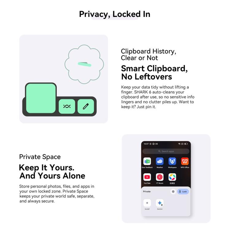 Blackview SHARK 6 5G, 8GB+128GB, 6.88 inch Android 15 Unisoc UMS9620 T8100 Octa Core, Network: 5G, NFC, OTG (Mint Green) - free shipping - PMC TechLife - Order now!