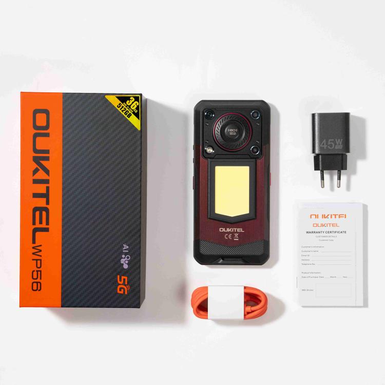 Oukitel WP56 Rugged Phone, 12GB+512GB, 108MP Camera, Fingerprint Identification, 6.8 inch Android 15 MTK Dimensity 7050 Octa Core, NFC, OTG, Network: 5G (Black) - free shipping - PMC TechLife - Order now!