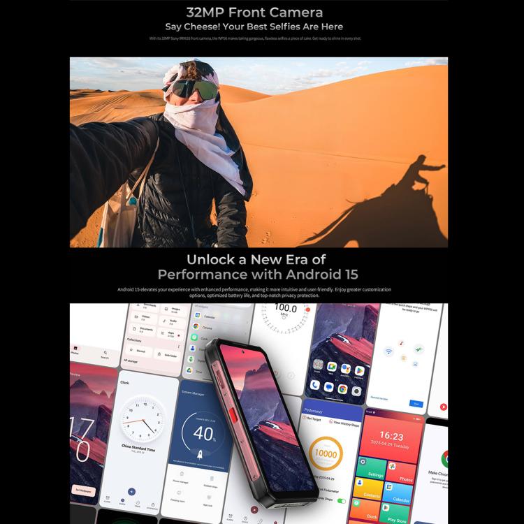 Oukitel WP56 Rugged Phone, 12GB+512GB, 108MP Camera, Fingerprint Identification, 6.8 inch Android 15 MTK Dimensity 7050 Octa Core, NFC, OTG, Network: 5G (Black) - free shipping - PMC TechLife - Order now!