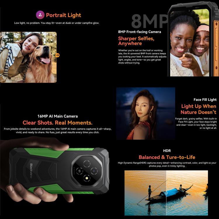 Blackview FORT 1, 6GB+256GB, 6.56 inch Android 15 Unisoc UMS9230E T615 Octa Core, Network: 4G, OTG, NFC (Black) - free shipping - PMC TechLife - Order now!