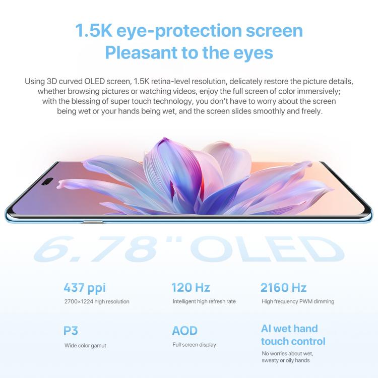HUAWEI Enjoy 70X Vitality Edition, 8GB+512GB, Screen Fingerprint Identification, 6.78 inch HarmonyOS 4.2 Octa Core, OTG, Not Support Google Play (White) - free shipping - PMc TechLife - Order now!