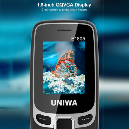 UNIWA E1805, 1.77 inch, SC6531E, 21 Keys, Support Bluetooth, Torch, FM, MP3, MP4, GSM, Dual SIM (Black) - UNIWA by UNIWA | Online Shopping South Africa | PMC Jewellery | Buy Now Pay Later Mobicred