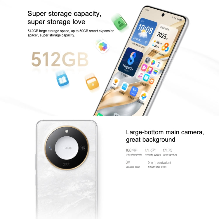 Honor X60, 8GB+128GB, Side Fingerprint, 6.8 inch MagicOS 8.0 Dimensity 7025-Ultra Octa Core, Network: 5G, OTG, Not Support Google Play (White) - Honor by Huawei | Online Shopping South Africa | PMC Jewellery | Buy Now Pay Later Mobicred