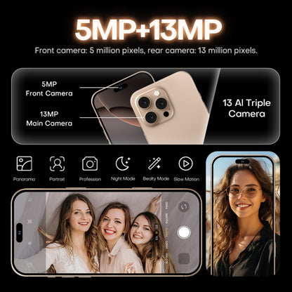 i16 Pro Max / A08, 3GB+32GB, 6.73 inch Screen, Face Identification, Android 8.1 MTK6753 Octa Core, Network: 3G, Dual SIM, AU Plug (Gold) -  by PMC Jewellery | Online Shopping South Africa | PMC Jewellery | Buy Now Pay Later Mobicred