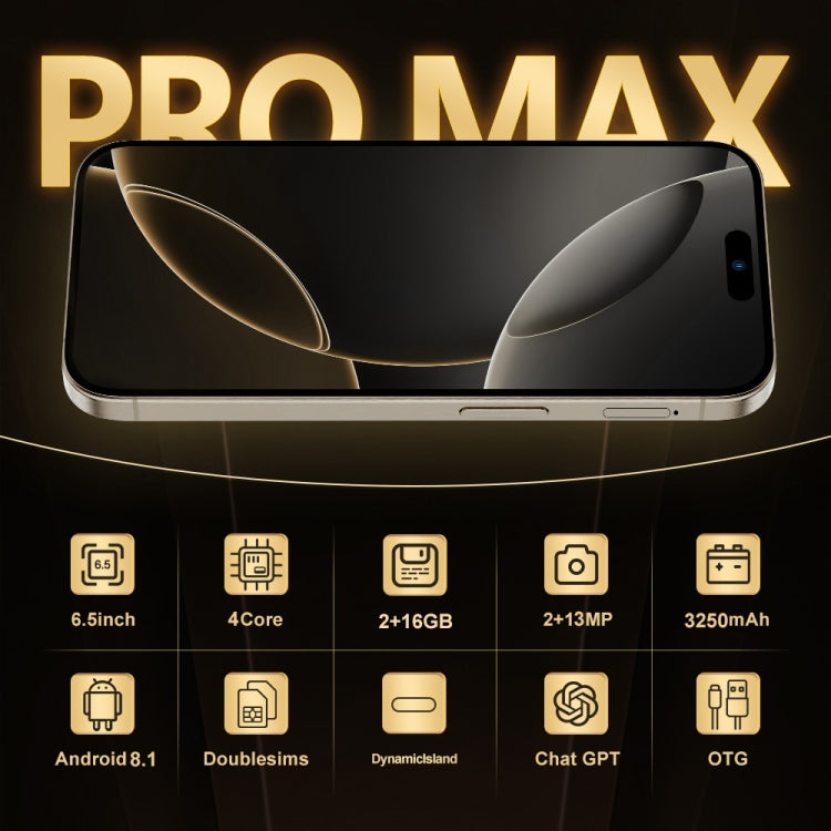 i16 Pro Max / Q5, 2GB+16GB, 6.5 inch Screen, Face Identification, Android 8.1 MTK6580P Quad Core, Network: 3G, Dual SIM, EU Plug (Black) -  by PMC Jewellery | Online Shopping South Africa | PMC Jewellery | Buy Now Pay Later Mobicred