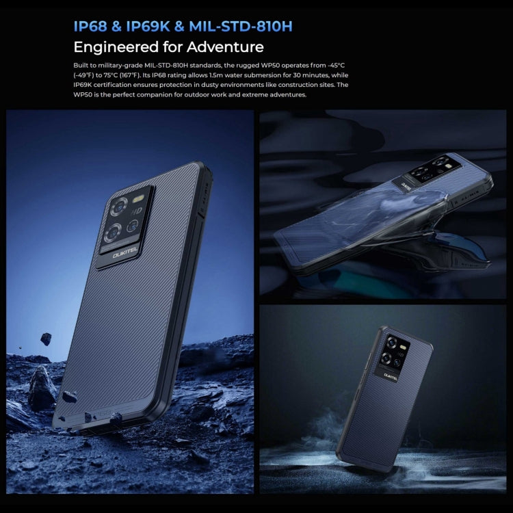 Oukitel WP50 5G Rugged Phone, 4GB+256GB, 6.6 inch Android 14.0 MediaTek Dimensity 6100+ Octa-core, NFC, OTG, Network: 5G (Black) - free shipping - PMC Jewellery - Order now!
