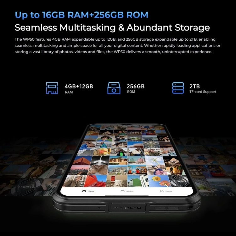 Oukitel WP50 5G Rugged Phone, 4GB+256GB, 6.6 inch Android 14.0 MediaTek Dimensity 6100+ Octa-core, NFC, OTG, Network: 5G (Black) - free shipping - PMC Jewellery - Order now!