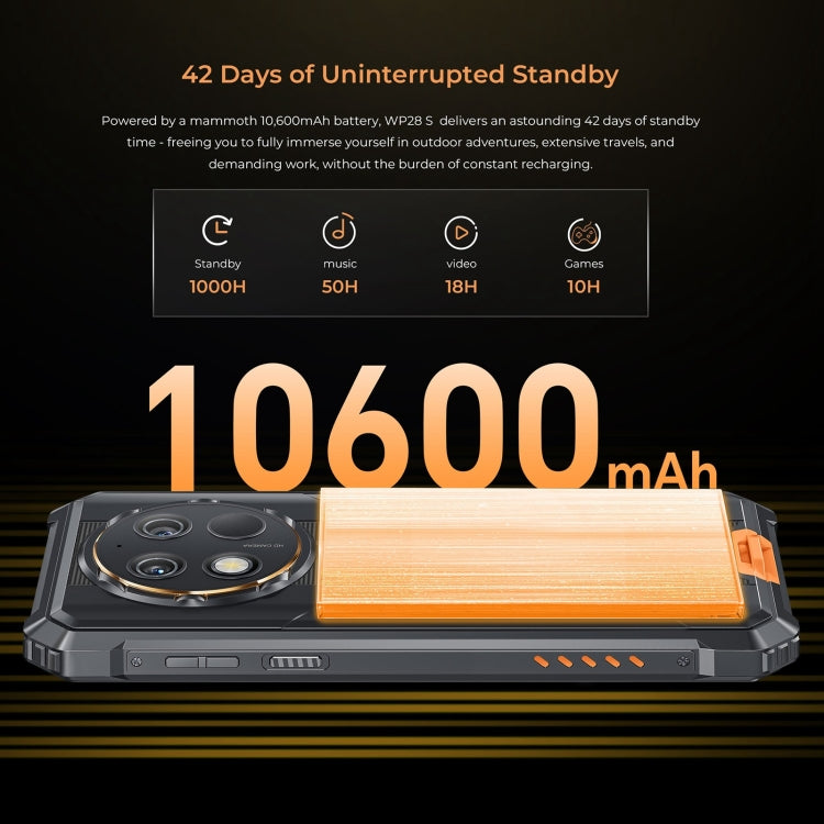 [HK Warehouse] Oukitel WP28 S IP68/IP69K Rugged Phone, 4GB+128GB, Fingerprint, 6.52 inch Unisoc T606 Octa-core, NFC, OTG, Network: 4G (Orange) - Other by OUKITEL | Online Shopping South Africa | PMC Jewellery | Buy Now Pay Later Mobicred