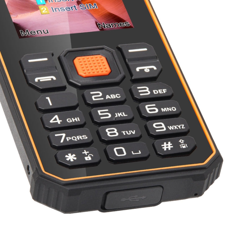 UNIWA S2 IP68 Rugged Keypad Phone, 2.4 inch Mediatek MT6261, 2500mAh Battery, 21 Keys, Network: 2G (Black+Orange) - UNIWA by UNIWA | Online Shopping South Africa | PMC Jewellery | Buy Now Pay Later Mobicred