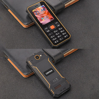 UNIWA S2 IP68 Rugged Keypad Phone, 2.4 inch Mediatek MT6261, 2500mAh Battery, 21 Keys, Network: 2G (Black+Orange) - UNIWA by UNIWA | Online Shopping South Africa | PMC Jewellery | Buy Now Pay Later Mobicred