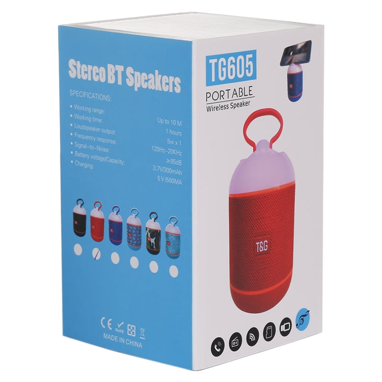 T&G TG605 Portable Stereo Wireless Bluetooth V5.0 Speaker, Built-in Mic, Support Hands-free Calls & TF Card & U Disk & AUX Audio & FM(Blue) - Desktop Speaker by T&G | Online Shopping South Africa | PMC Jewellery | Buy Now Pay Later Mobicred