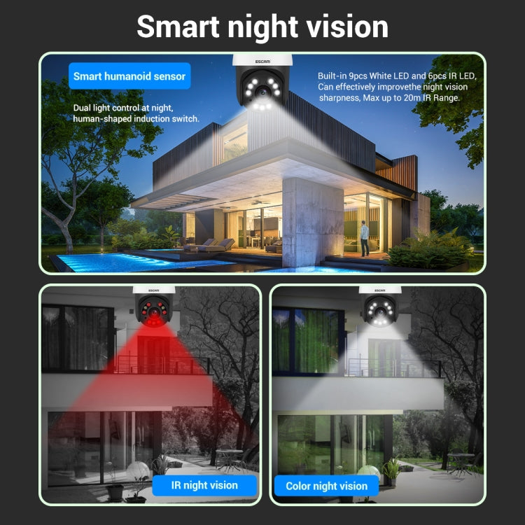 ESCAM QF558 5.0MP HD 5X Zoom Wireless IP Camera, Support Humanoid Detection, Night Vision, Two Way Audio, TF Card, EU Plug - Wireless Camera by ESCAM | Online Shopping South Africa | PMC Jewellery