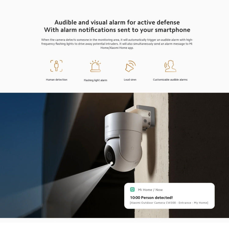Original Xiaomi CW300 4MP Outdoor Camera IP66 Waterproof Full Color Night Vision WiFi Camera, US Plug - Wireless Camera by Xiaomi | Online Shopping South Africa | PMC TechLife | Buy Now Pay Later Mobicred