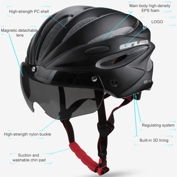 GUB K80 Plus Bike Helmet With Visor And Goggles(Gradient Blue) - Protective Helmet & Masks by GUB | Online Shopping South Africa | PMC TechLife | Buy Now Pay Later Mobicred