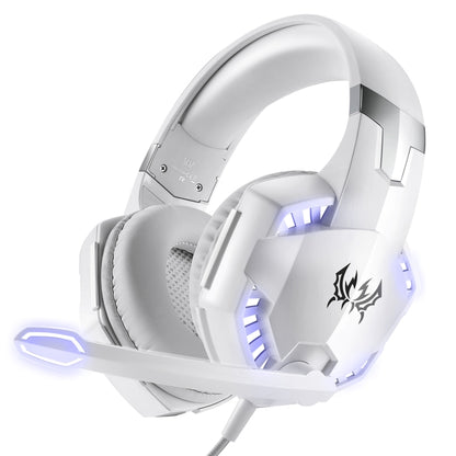 KOTION EACH G2000 Over-ear Gaming Headset with Mic Stereo Bass LED Light,Cable Length: 2.2m(White) - Multimedia Headset by KOTION EACH | Online Shopping South Africa | PMC Jewellery | Buy Now Pay Later Mobicred