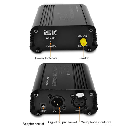 ISK SPM001 48V Phantom Power Source for Condenser Microphone -  by PMC Jewellery | Online Shopping South Africa | PMC Jewellery | Buy Now Pay Later Mobicred