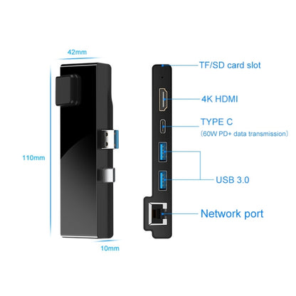 Rocketek SH869 100M RJ45 + HDMI + USB 3.0 x 2 + Type-C x 2 HUB Adapter - USB 3.0 HUB by ROCKETEK | Online Shopping South Africa | PMC Jewellery | Buy Now Pay Later Mobicred