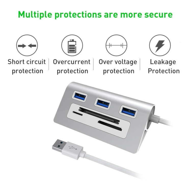 Rocketek HC423 USB3.0 x 3 + SD / TF / CF Card Reader HUB Adapter - USB 3.0 HUB by ROCKETEK | Online Shopping South Africa | PMC Jewellery | Buy Now Pay Later Mobicred