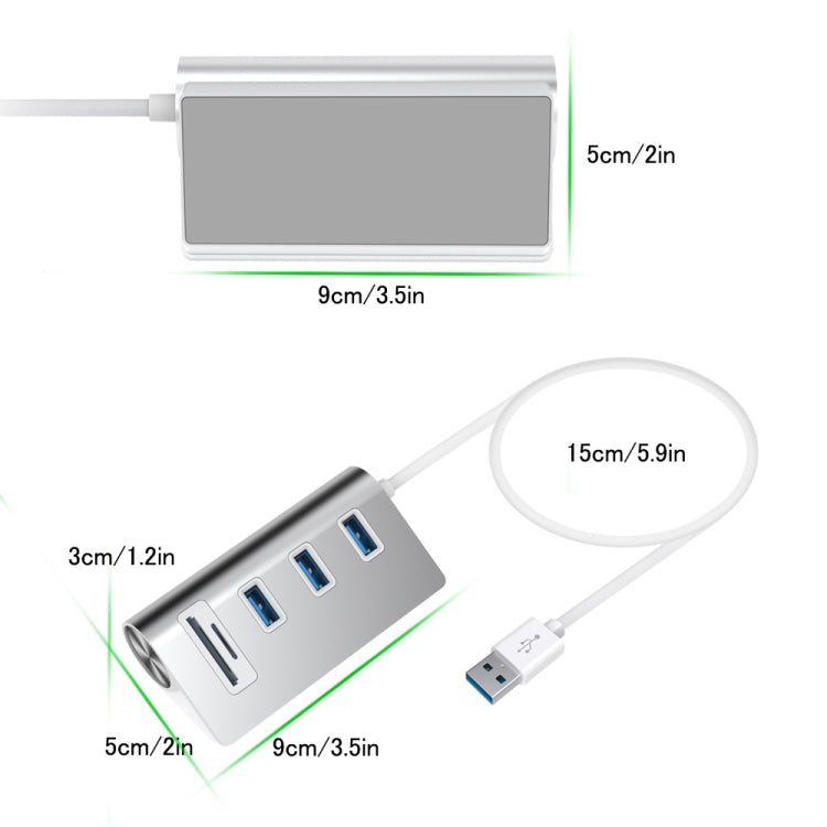 Rocketek HC422 USB3.0 x 3 + SD / TF Card Reader HUB Adapter - free shipping - PMC Jewellery - Order now!