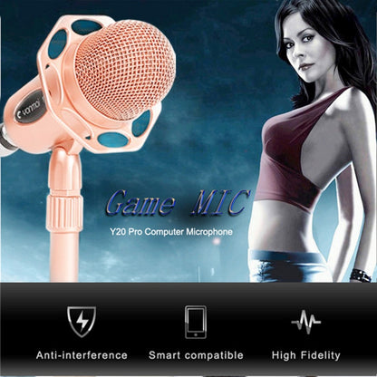 Yanmai Y20 Professional Game Condenser Microphone  with Tripod Holder, Cable Length: 1.8m, Compatible with PC and Mac for  Live Broadcast Show, KTV, etc.(Rose Gold) - Microphone by Yanmai | Online Shopping South Africa | PMC Jewellery | Buy Now Pay Later Mobicred