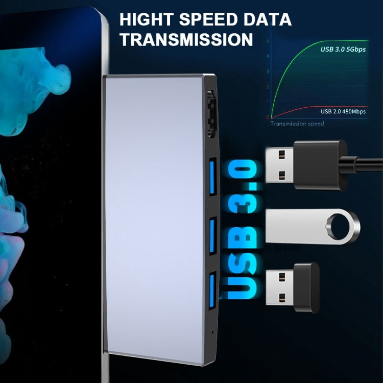 Rocketek SUR759 6 in 1 USB 3.0 / LAN / 4K HDMI / SD / TF HUB Adapter - free shipping - PMC Jewellery - Order now!