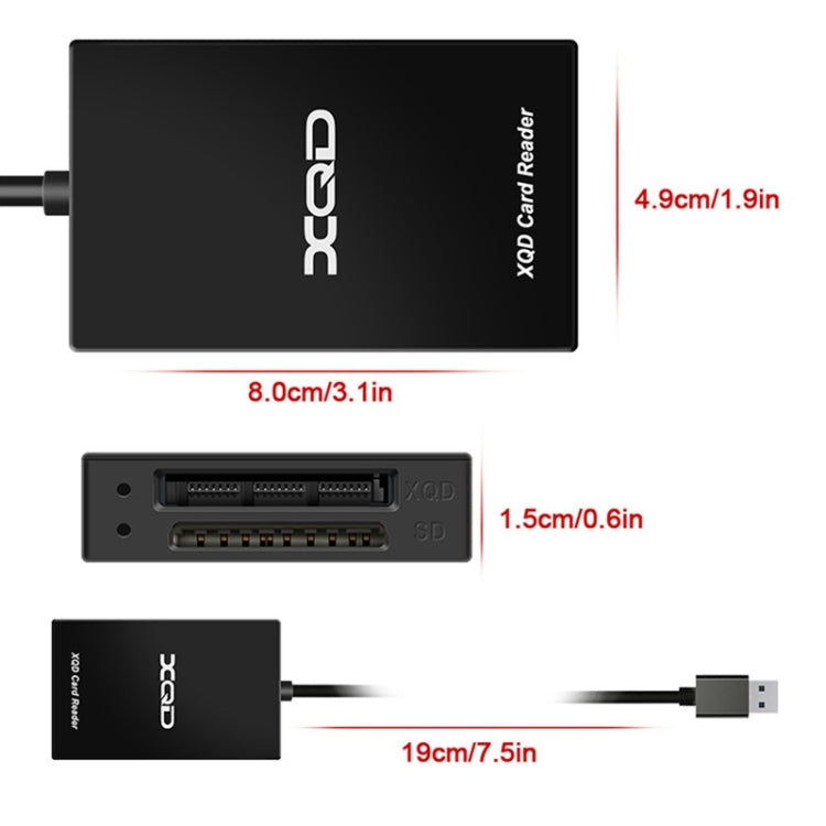 Rocketek CR312-A USB3.0 SD / XQD 2 in 1 Card Reader - free shipping - PMC Jewellery - Order now!