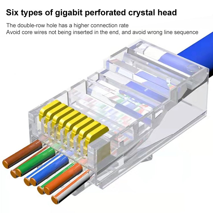100pcs /Pack Cat5e RJ45 Connector Unshielded Pass Through Modular Plug, Gold: 3u - Lan Cable and Tools by PMC TechLife | Online Shopping South Africa | PMC TechLife | Buy Now Pay Later Mobicred