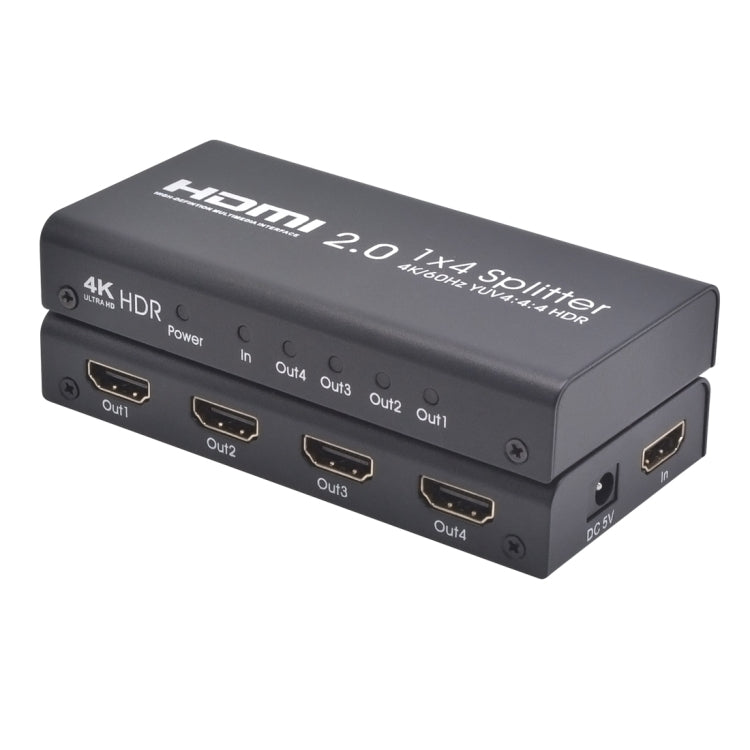 AYS-14V20 HDMI 2.0 1x4 4K Ultra HD Switch Splitter(Black) - Splitter by PMC Jewellery | Online Shopping South Africa | PMC Jewellery | Buy Now Pay Later Mobicred