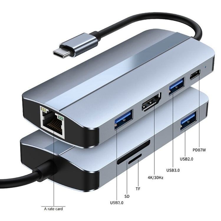 BYL-2205 8 in 1 USB-C / Type-C to USB Multifunctional Docking Station HUB Adapter - USB HUB by PMC Jewellery | Online Shopping South Africa | PMC Jewellery | Buy Now Pay Later Mobicred