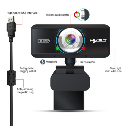 HXSJ S90 30fps 1 Megapixel 720P HD Webcam for Desktop / Laptop / Android TV, with 8m Sound Absorbing Microphone, Cable Length: 1.5m - HD Camera by HXSJ | Online Shopping South Africa | PMC Jewellery | Buy Now Pay Later Mobicred