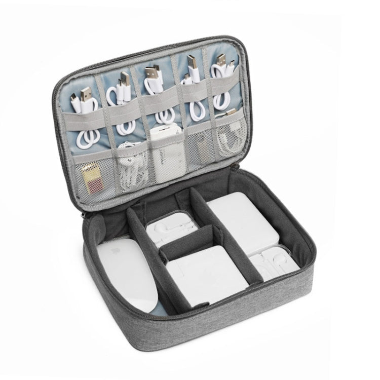 Multi-function Headphone Charger Data Cable Storage Bag, Single Layer Storage Bag, Size: 23x16x7cm(Grey) - Other by PMC TechLife | Online Shopping South Africa | PMC TechLife | Buy Now Pay Later Mobicred