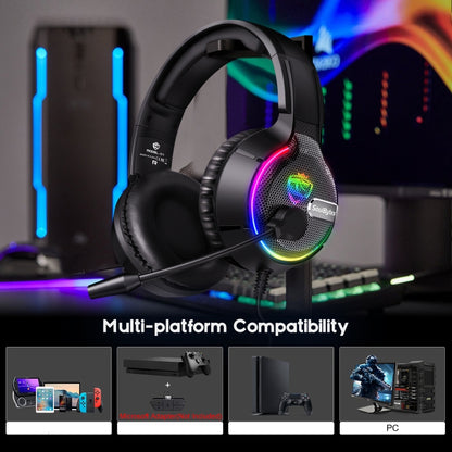 Soulbytes S19 USB + 3.5mm 4 Pin Adjustable RGB Light Gaming Headset with Mic (Black) - Multimedia Headset by Soulbytes | Online Shopping South Africa | PMC Jewellery | Buy Now Pay Later Mobicred