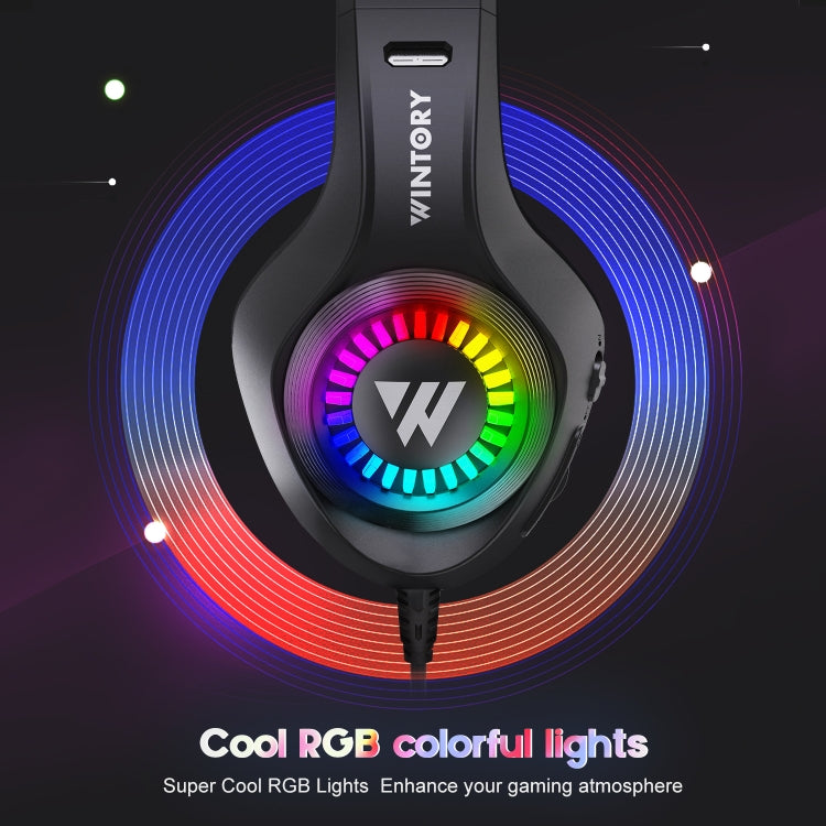 Wintory M3 USB + 3.5mm 4 Pin Adjustable RGB Light Gaming Headset with Mic (Black) - Multimedia Headset by Wintory | Online Shopping South Africa | PMC Jewellery | Buy Now Pay Later Mobicred