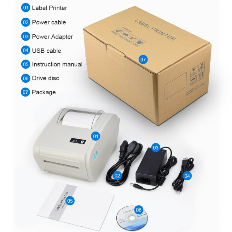 POS-9210 110mm USB POS Receipt Thermal Printer Express Delivery Barcode Label Printer, US Plug(White) - Printer by PMC Jewellery | Online Shopping South Africa | PMC Jewellery | Buy Now Pay Later Mobicred