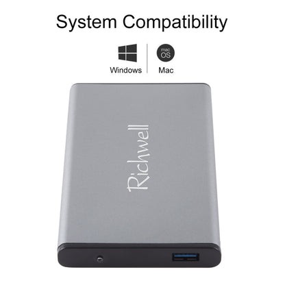 Richwell SATA R2-SATA-2TB 2TB 2.5 inch USB3.0 Super Speed Interface Mobile Hard Disk Drive(Grey) - External Hard Drives by Richwell | Online Shopping South Africa | PMC Jewellery | Buy Now Pay Later Mobicred