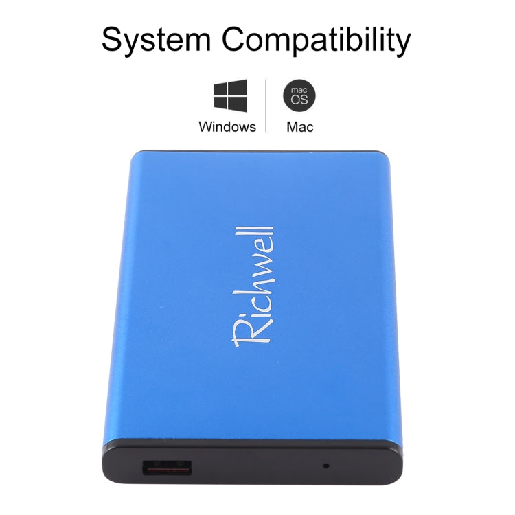 Richwell SATA R2-SATA-250GB 250GB 2.5 inch USB3.0 Super Speed Interface Mobile Hard Disk Drive(Blue) - External Hard Drives by Richwell | Online Shopping South Africa | PMC Jewellery | Buy Now Pay Later Mobicred