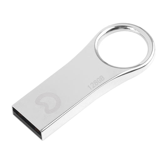 eekoo 128GB USB 2.0 Waterproof Shockproof Metal Ring Shape U Disk Flash Memory Card (Silver) - USB Flash Drives by eekoo | Online Shopping South Africa | PMC Jewellery | Buy Now Pay Later Mobicred