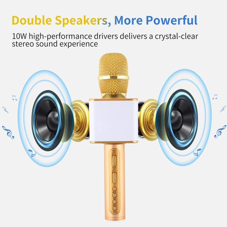 SDRD SD-08 Double Speakers High Sound Quality Handheld KTV Karaoke Recording Bluetooth Wireless Condenser Microphone(Gold) - Microphone by PMC Jewellery | Online Shopping South Africa | PMC Jewellery | Buy Now Pay Later Mobicred