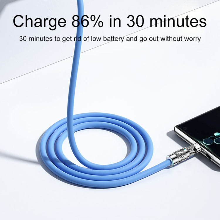 Mech Series 6A 120W USB to 8 Pin 180-degree Metal Plug Fast Charging Cable, Length: 1.8m(Blue) - Normal Style Cable by PMC Jewellery | Online Shopping South Africa | PMC Jewellery | Buy Now Pay Later Mobicred