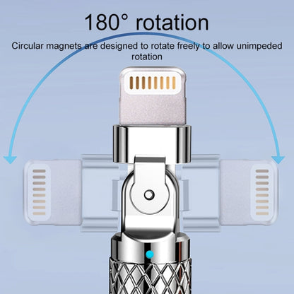 Mech Series 6A 120W USB to 8 Pin 180-degree Metal Plug Fast Charging Cable, Length: 1.8m(Black) - Normal Style Cable by PMC Jewellery | Online Shopping South Africa | PMC Jewellery | Buy Now Pay Later Mobicred