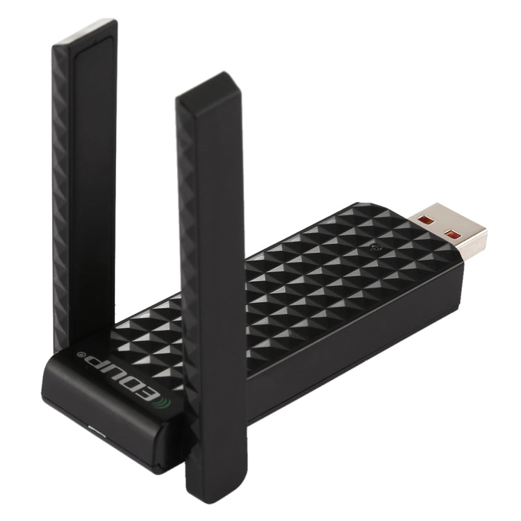 EDUP EP-AC1625 600Mbps 2.4G / 5.8GHz Dual Band Wireless 11AC USB 2.0 Adapter Network Card with 2 Antennas for Laptop / PC(Black) - USB Network Adapter by EDUP | Online Shopping South Africa | PMC Jewellery | Buy Now Pay Later Mobicred