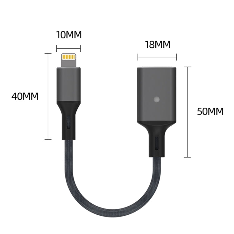 8 Pin to USB OTG Adapter Cable, Suitable for Systems Above IOS 13 (Black) - Converter & Adapter by PMC Jewellery | Online Shopping South Africa | PMC Jewellery | Buy Now Pay Later Mobicred