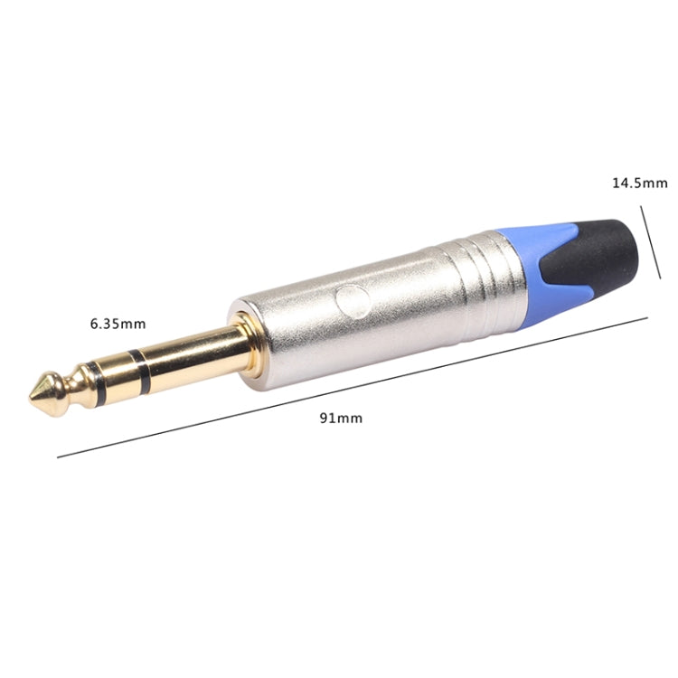 10 PCS TC203N 6.35mm Gold-plated Audio Stereo Connector Welding Plug - Microphone Audio Cable & Connector by PMC Jewellery | Online Shopping South Africa | PMC Jewellery | Buy Now Pay Later Mobicred