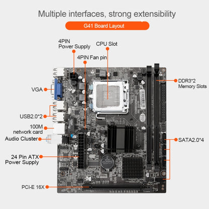 G41 DDR3 Desktop Computer Mainboard, Support for All Series LGA 775 / 771 Processors, Integrated Graphics - Motherboard by PMC Jewellery | Online Shopping South Africa | PMC Jewellery | Buy Now Pay Later Mobicred