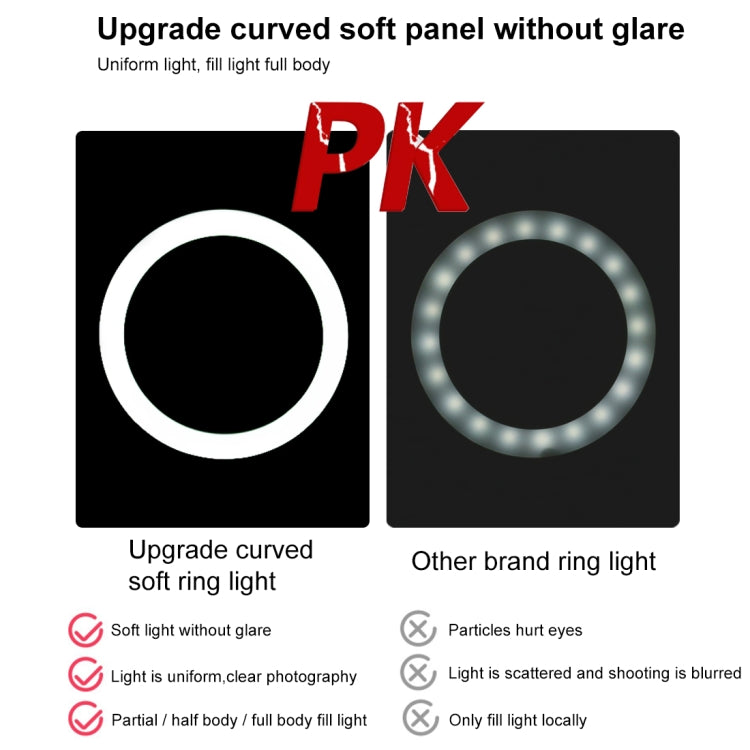 PULUZ 7.9 inch 20cm USB RGB Light+ 1.1m Tripod Mount Dimmable LED Dual Color Temperature LED Curved Light Ring Vlogging Selfie Photography Video Lights with Phone Clamp(Black) - Ring Light by PULUZ | Online Shopping South Africa | PMC Jewellery | Buy Now Pay Later Mobicred