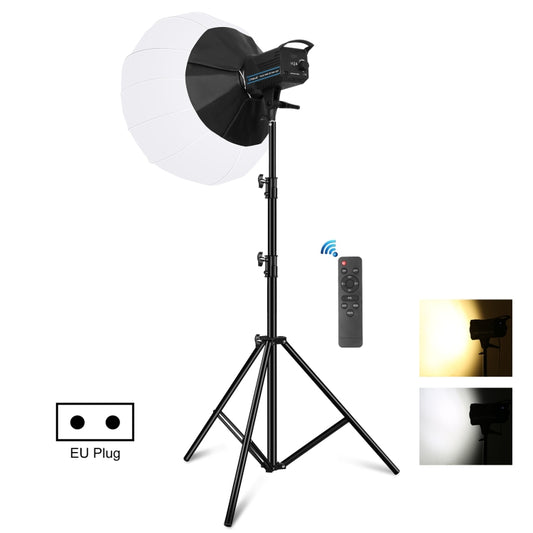 PULUZ 220V 120W Studio Video Light + 2.8m Light Holder + 65cm Foldable Lantern Softbox Photography Kit(EU Plug) - Shoe Mount Flashes by PULUZ | Online Shopping South Africa | PMC Jewellery | Buy Now Pay Later Mobicred