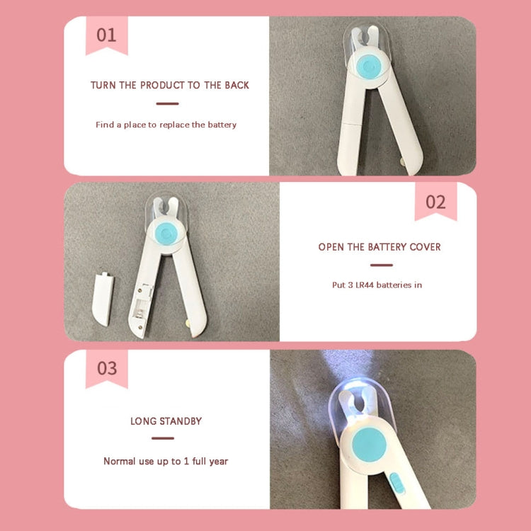 Pet Cat and Dog LED Light Nail Clippers (Pink) - Fingernail Trimmers by PMc TechLife | Online Shopping South Africa | PMc TechLife | Buy Now Pay Later Mobicred