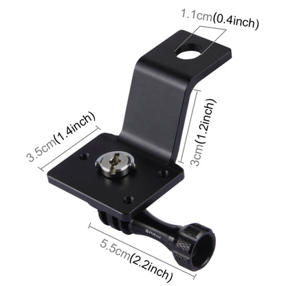 PULUZ Aluminum Alloy Motorcycle Fixed Holder Mount with Tripod Adapter & Screw for GoPro Hero12 Black / Hero11 /10 /9 /8 /7 /6 /5, Insta360 Ace / Ace Pro, DJI Osmo Action 4 and Other Action Cameras(Black) - Holder by PULUZ | Online Shopping South Africa | PMC Jewellery | Buy Now Pay Later Mobicred