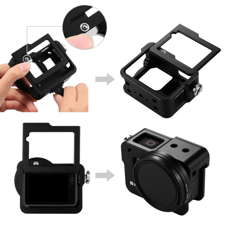 PULUZ Housing Shell CNC Aluminum Alloy Protective Cage with Insurance Frame & 52mm UV Lens for GoPro HERO(2018) /7 Black /6 /5(Black) - Metal Cases by PULUZ | Online Shopping South Africa | PMC Jewellery | Buy Now Pay Later Mobicred